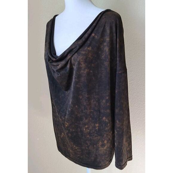 90s Scoop Cowl Womens POL Blouse SZ Medium Draping  Oversized - Picture 3 of 8